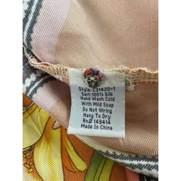 Johnny Was Womens Large Luna Colorful Silk Floral Geometric Boho Shift Dress - Picture 4 of 11